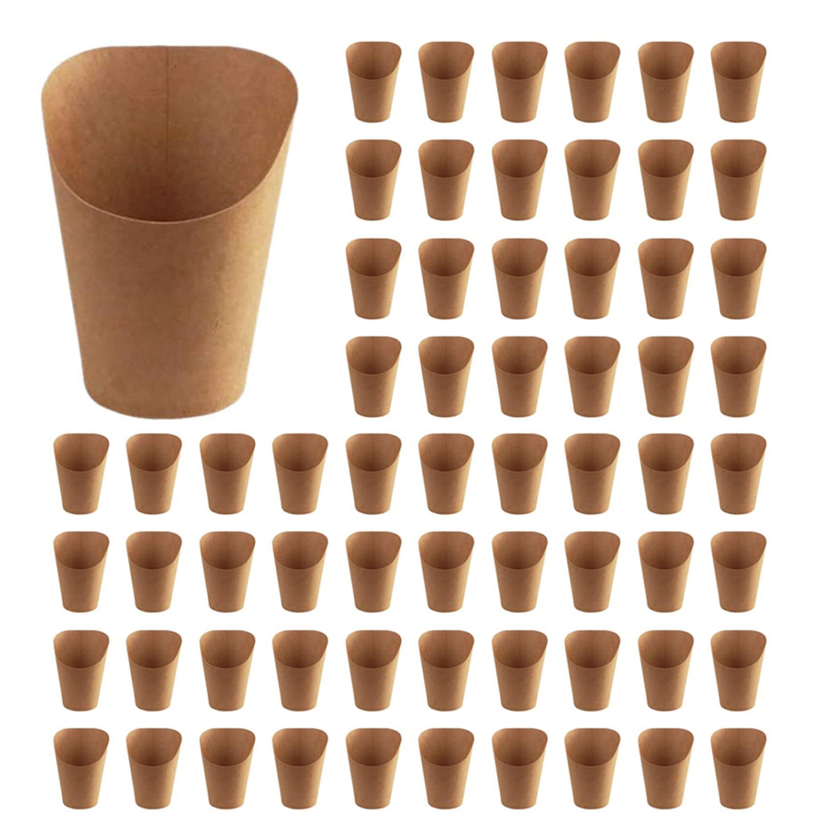 Gobelets frites papier anti-gras brun 300 ml pour éviter les taches sur vos buffets de fête