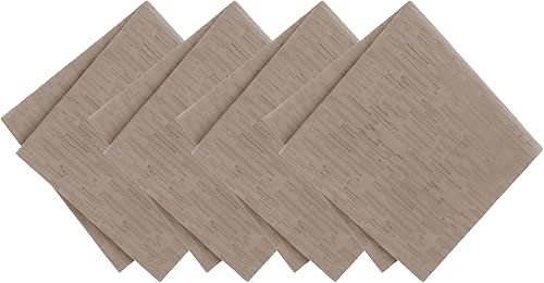 Elrene Home Fashions Continental - Servilletas de comedor de tela resistente al agua y a las manchas, de textura sólida, juego de 4, 17 x 17