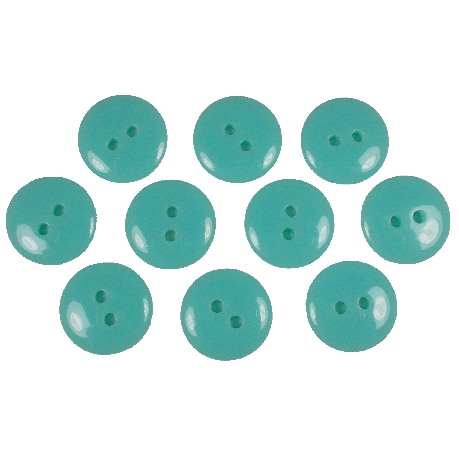 Push The Button Turquoise Smartie Buttons Polyester Round 2 Hole Pack Of 10 (, 18Mm)