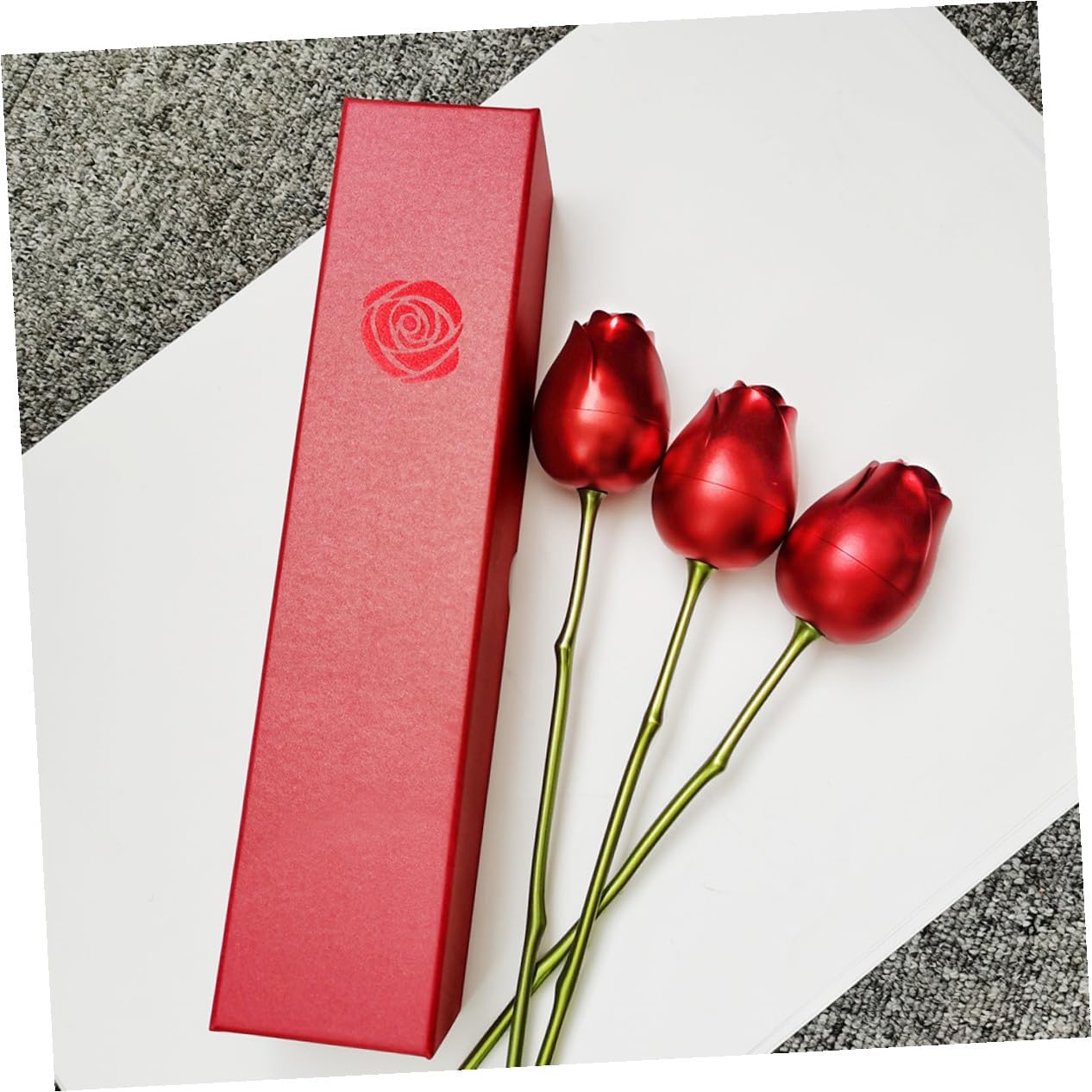 COLLBATH Rose Shape Ring Box Creative Jewelry Box with Protective Cover for Engagement and Wedding Proposal Rose Red Decorative Container for Valentine's Day and Special Occasions image 2