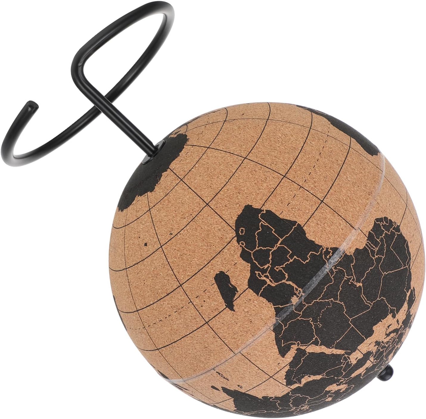 Cork Globe Desk Decor with Stable Stand Educational Display Globe for Home Office Nordic Style for Curious Minds and Geography Enthusiasts