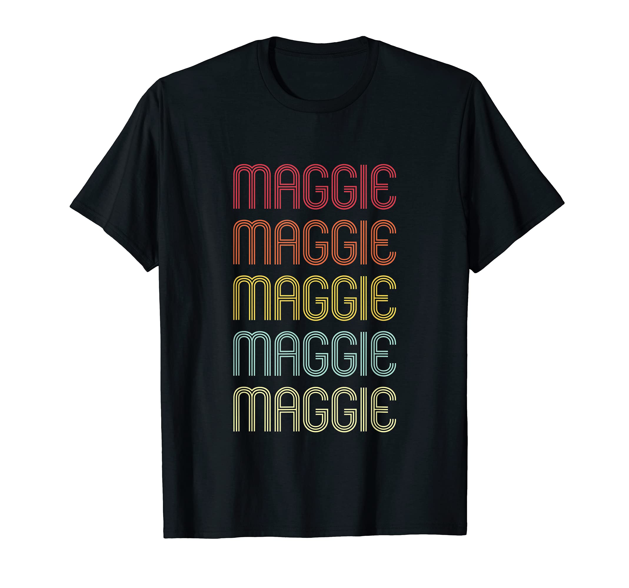 Maggie Retro Wordmark Pattern Vintage Personalized 70s T-Shirt