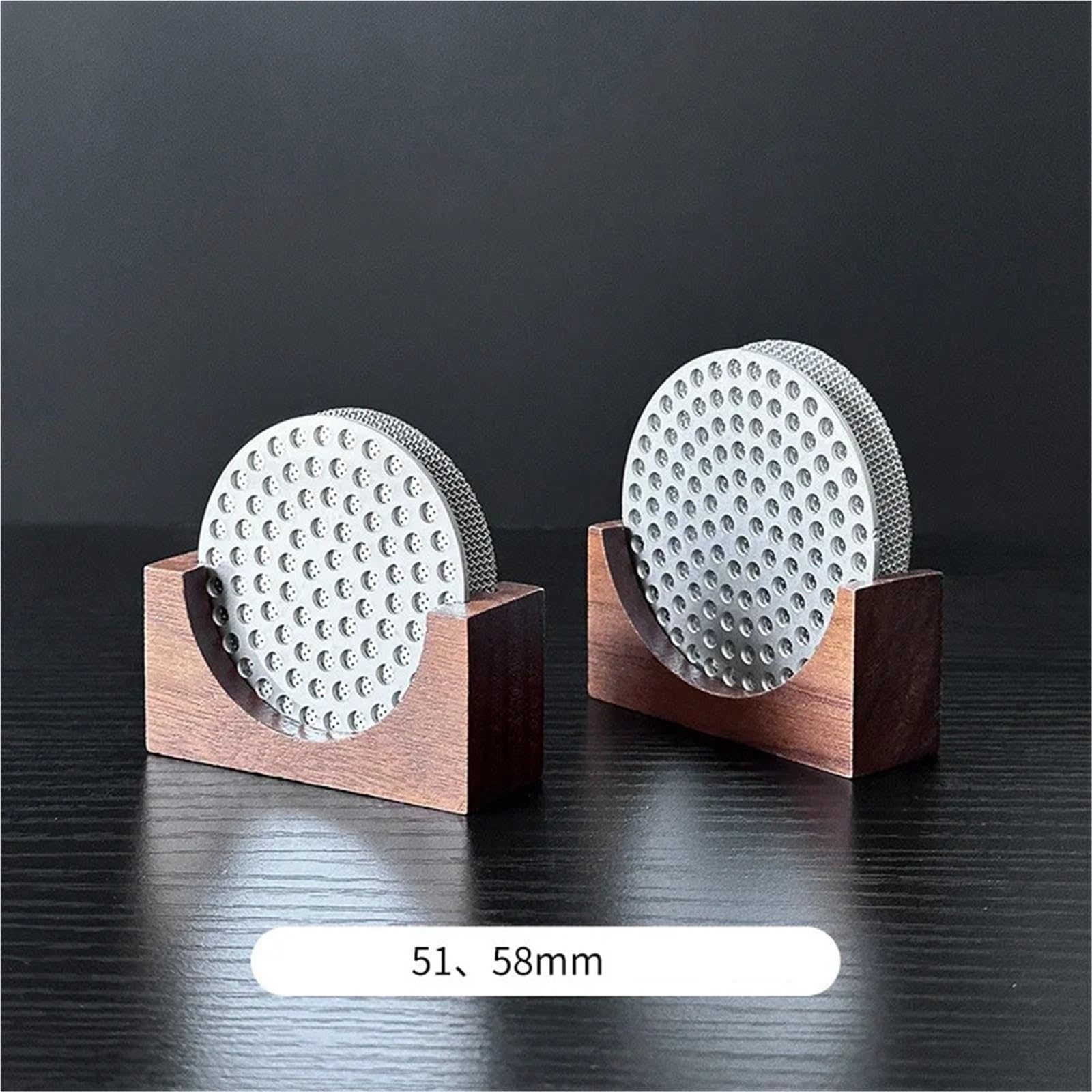 Kaffeefilter-Halter 2 stücke 51MM 58MM Espresso Kaffee Filter Bildschirm Halter Holz Ständer Puck Bildschirm Halter Universal Filter Lagerung Rack(58mm)