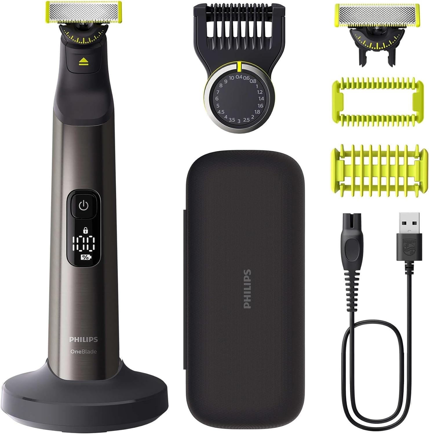 PHILIPS OneBlade Pro 360 Face & Body - elektrischer Rasierer, Trimmer & Bodygroomer, 2x 3…