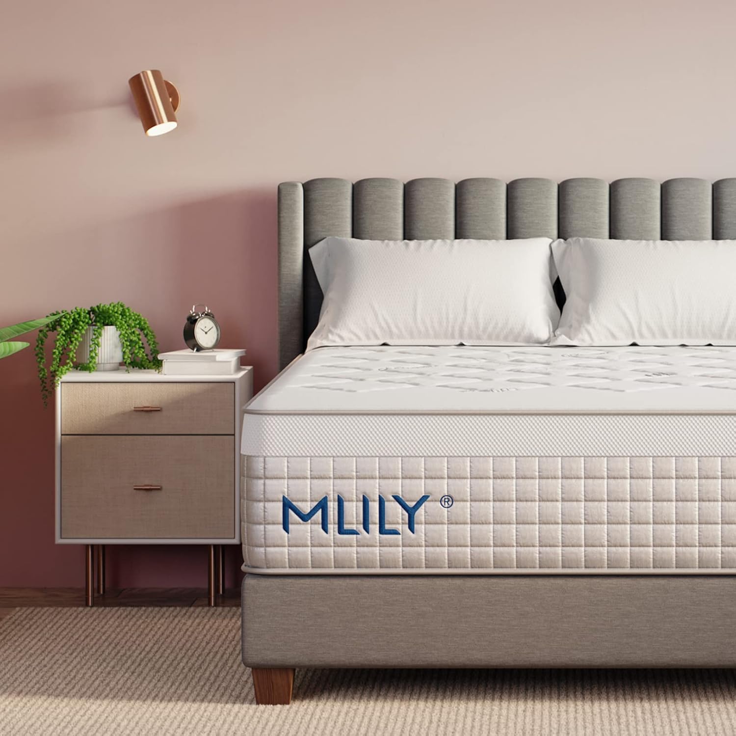 MLILY 15 Inch Twin XL Hybrid Mattress Gel Memory Foam