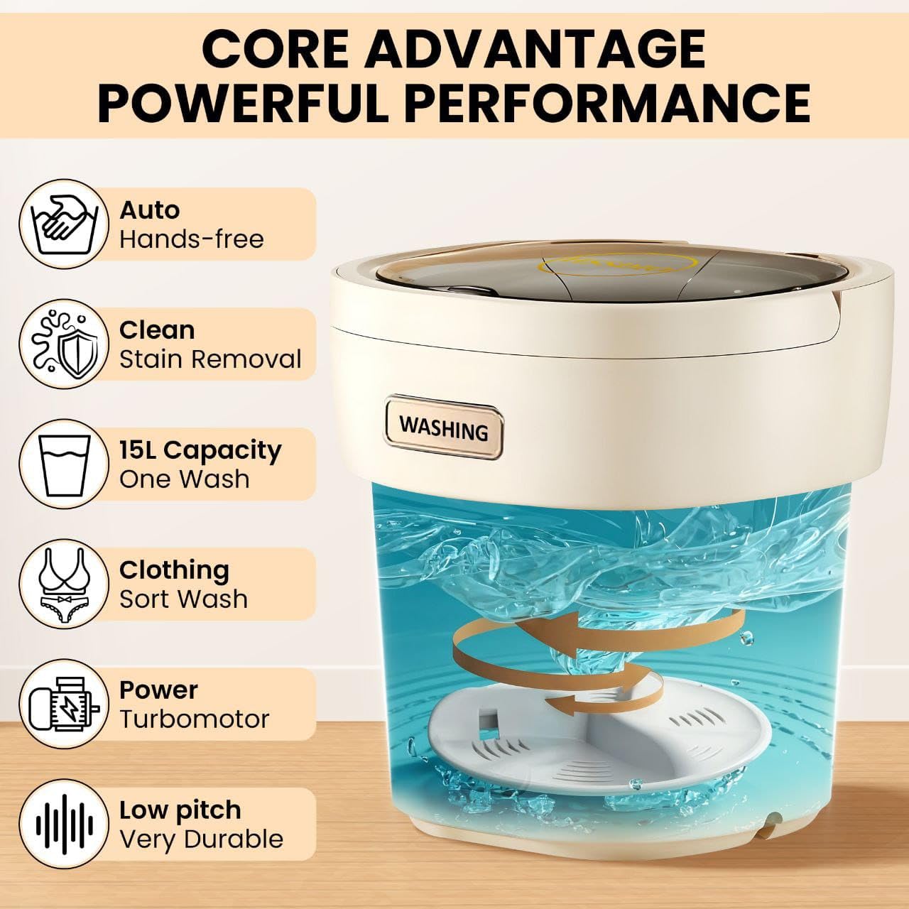 Amazon.com: portable washing machine15L with Spin Basket – Small