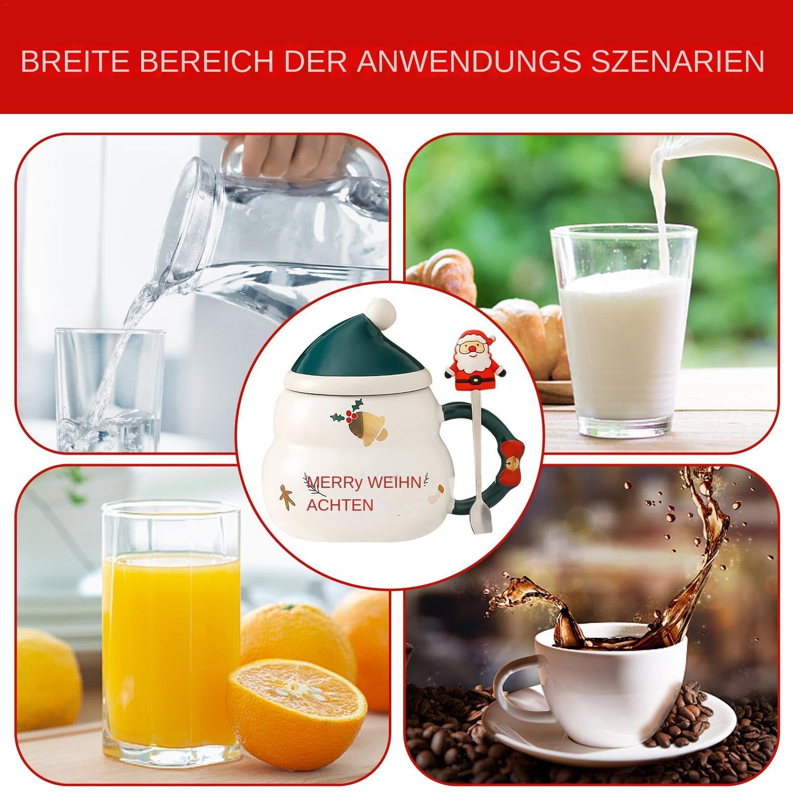 Tazza Natalizia In Ceramica 500ml - Design Camion Con Albero - Decorazione Invernale Fatta A Mano - Regalo Di Natale