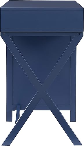 Miniatura 27 de Linon Sadie - Escritorio de almacenamiento lateral clásico moderno azul marino