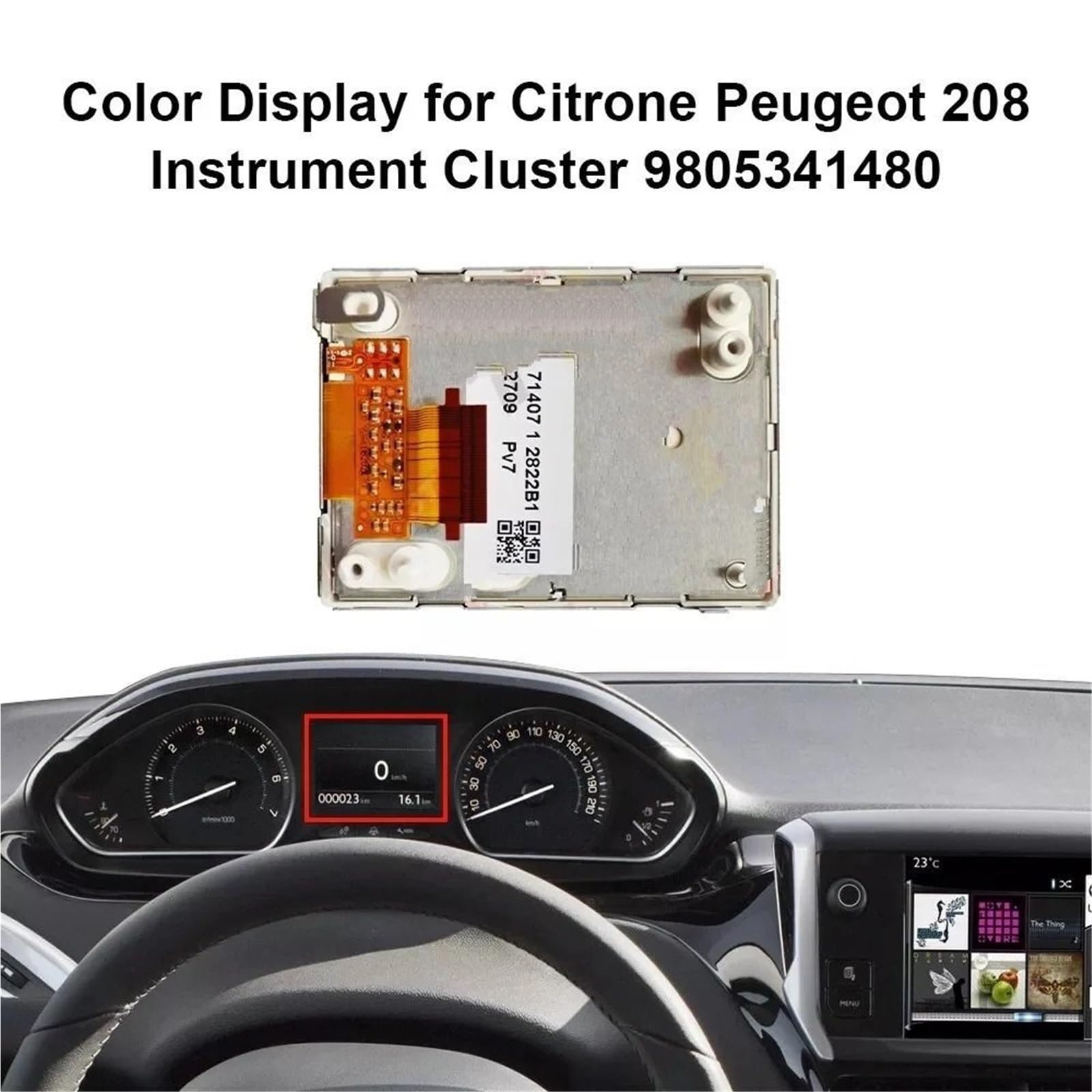 Manomètre température d'huile Convient pour Citron DS5 pour Peugeot 208 2008 Groupe d'instruments 9805341480 Tableau de bord Affichage couleur