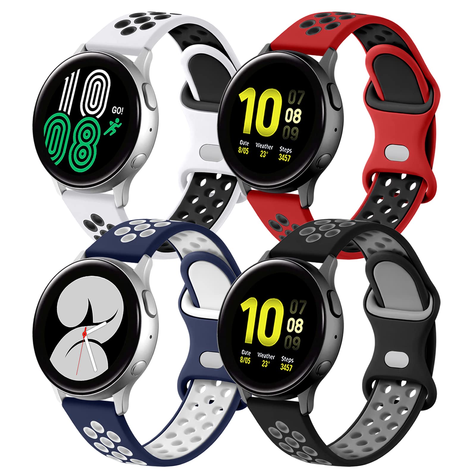 Lerobo 4 Pack Bands Compatible with Galaxy Watch 7 6 5 4 Band 40mm 44mm/Galaxy Watch 6 4 Classic 43mm 47mm 46mm 42mm/Watch 5 pro 45mm,Active 2 Band, 20mm Watch Band Soft Silicone Sport Band Women Men — Amazon image 32