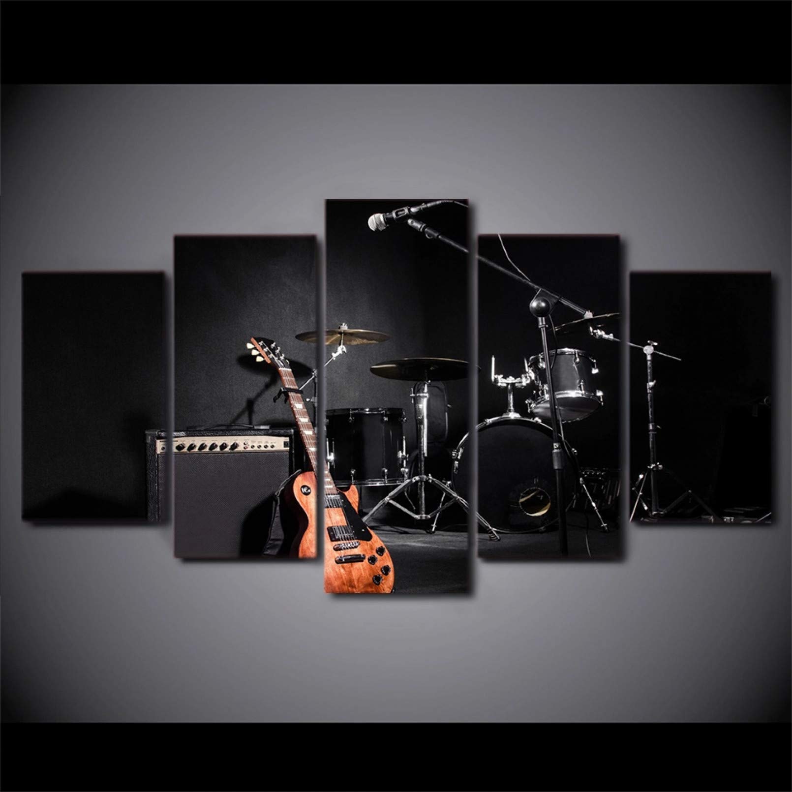Obraz na płótnie na ścianę do salonu 5 paneli instrumentów muzycznych ramki w modułowej dekoracji zdjęcia plakat