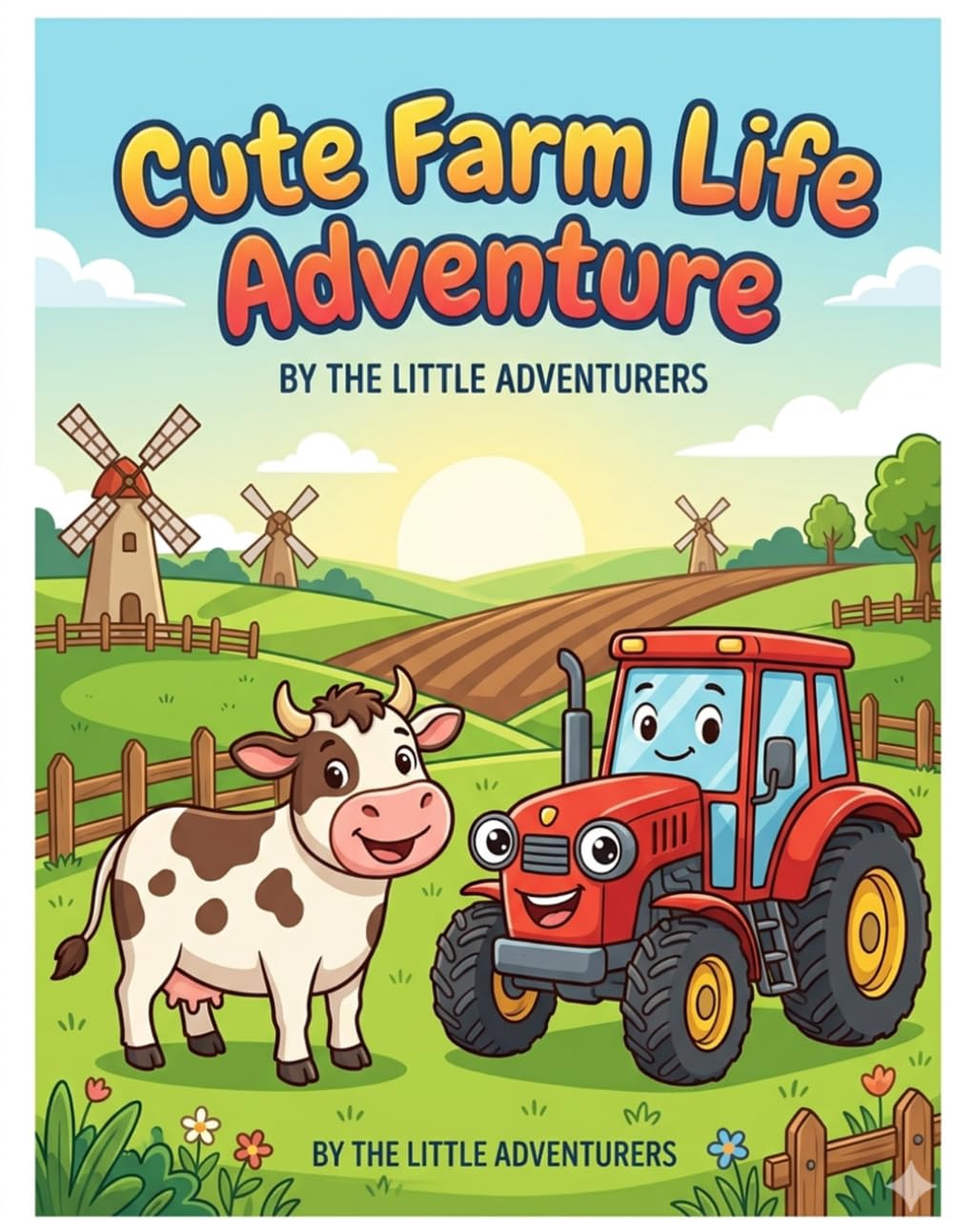 Cute Farm Life Adventure Coloring Book: Adorable Farm Animals, Country Barns, and Happy Tractors - Easy and Fun Coloring Pages for Toddlers and Kids Ages 3-8