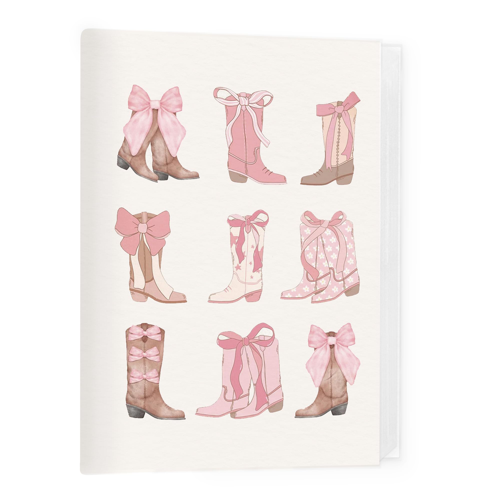 Coquette - Álbum de fotos de regalo de vaquera rosa de 4 x 6 pulgadas, pequeño álbum de fotos estético para mujer, libro de recuerdos con capacidad para 36 fotos para familia, bebé, graduación
