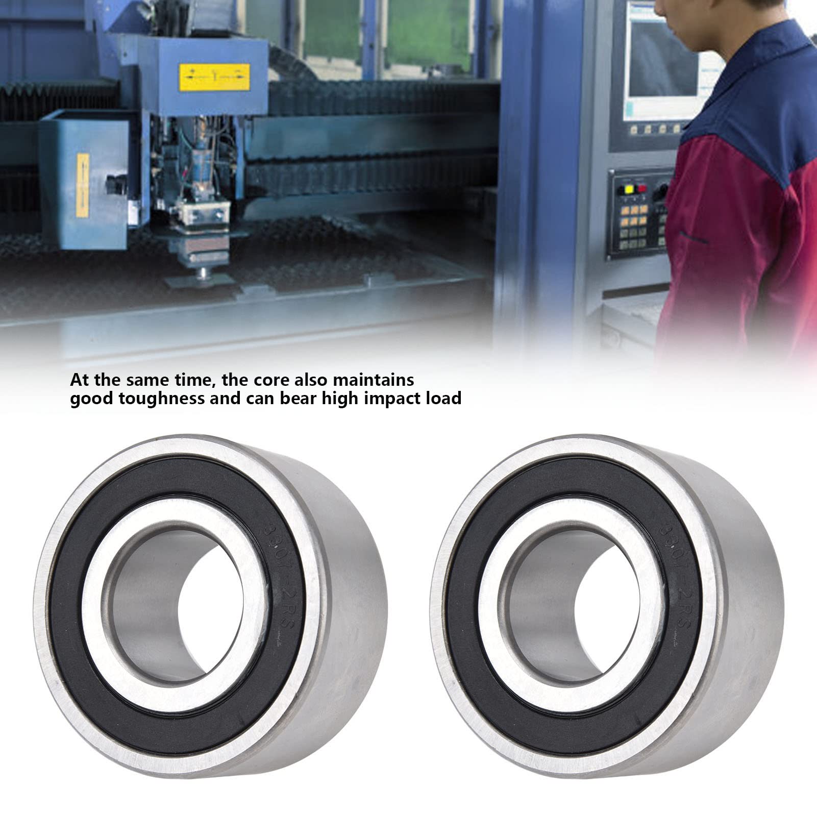 2 rodamientos de bolas de doble hilera, rodamientos de tacto angular de doble hilera, suministros industriales resistentes a la presión rodamientos de bolas para reductor (3307-2RS)