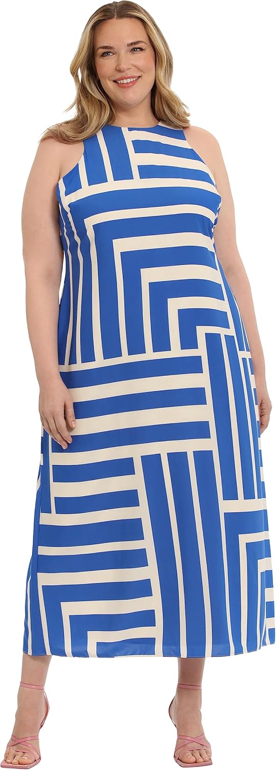 Donna Morgan Womens Sleeveless Halter Cut Maxi Dress Event Occasion Party Date Guest of - Image 6