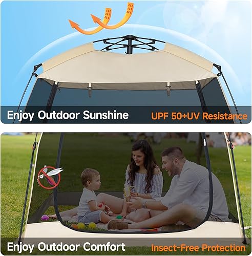 Miniatura 4 de Alvantor Cenador de casa con pantalla mejorada, tienda de campaña desplegable para 2-4-6 personas, habitación de pantalla instantánea con bolsa de