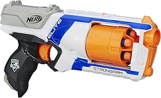 Strongarm Nerf N-Strike Elite Toy Blaster with Rotating Barrel, Slam Fire, and 6 Official Nerf Elite Darts for Kids, Teens, and Adults