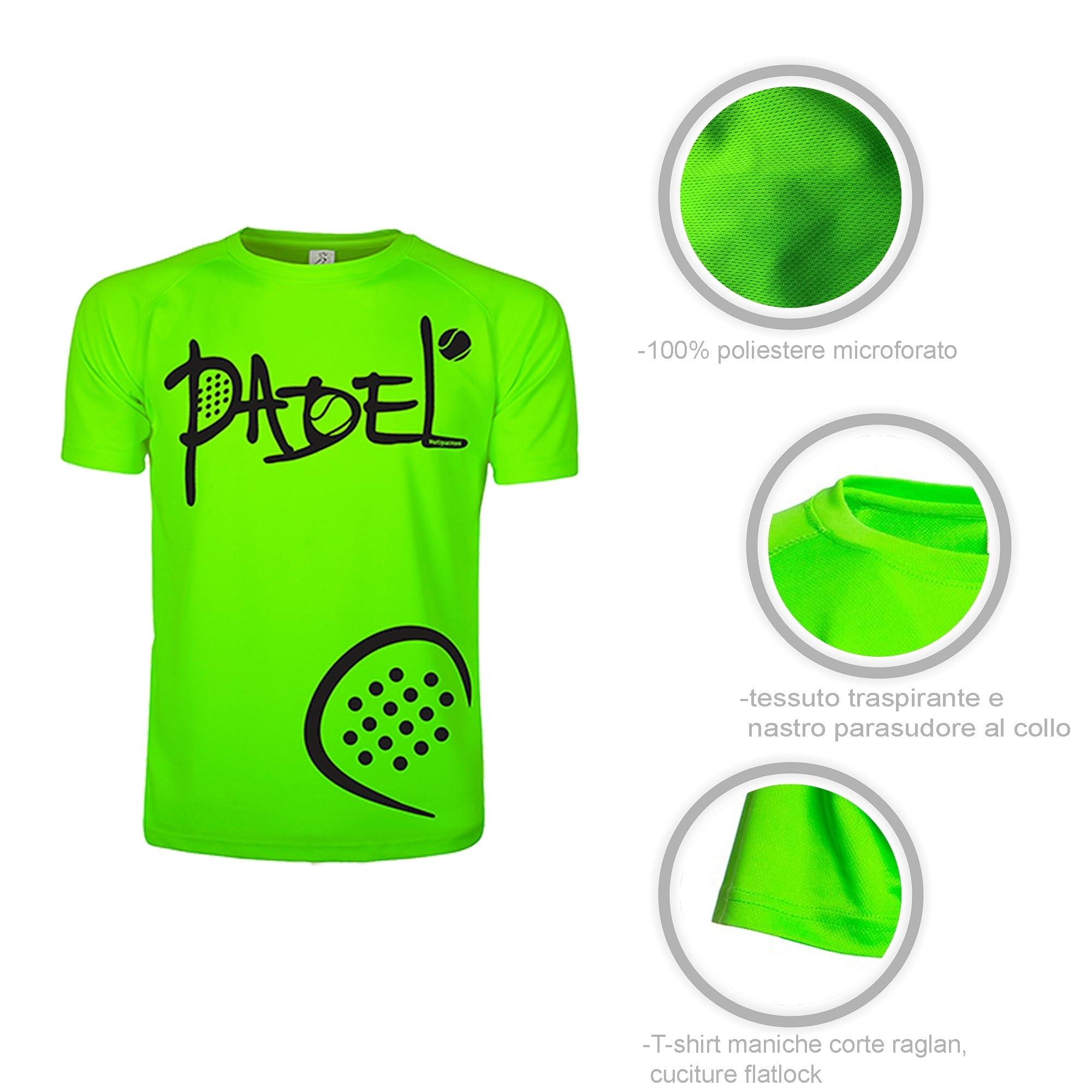 Completo Padel Uomo Personalizzabile Traspirante composto da Maglia e Pantaloncini Con Tasche, Abbigliamento Padel Made In Italy