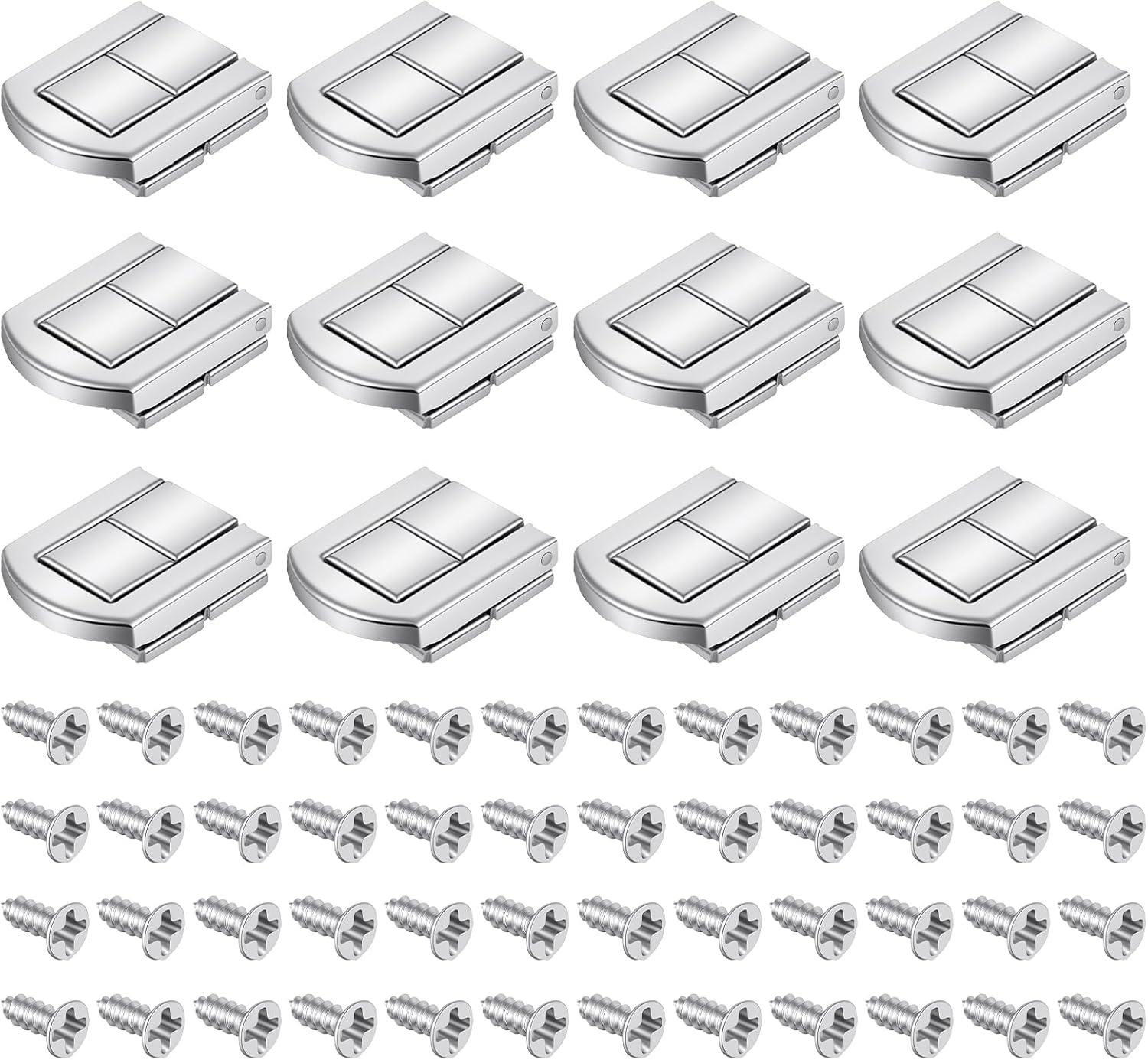 12 Pcs Small Buckle Lock Silver Hasp Latch Catch Lock for Box Decoration Metal Buckle Locks for Box Decoration