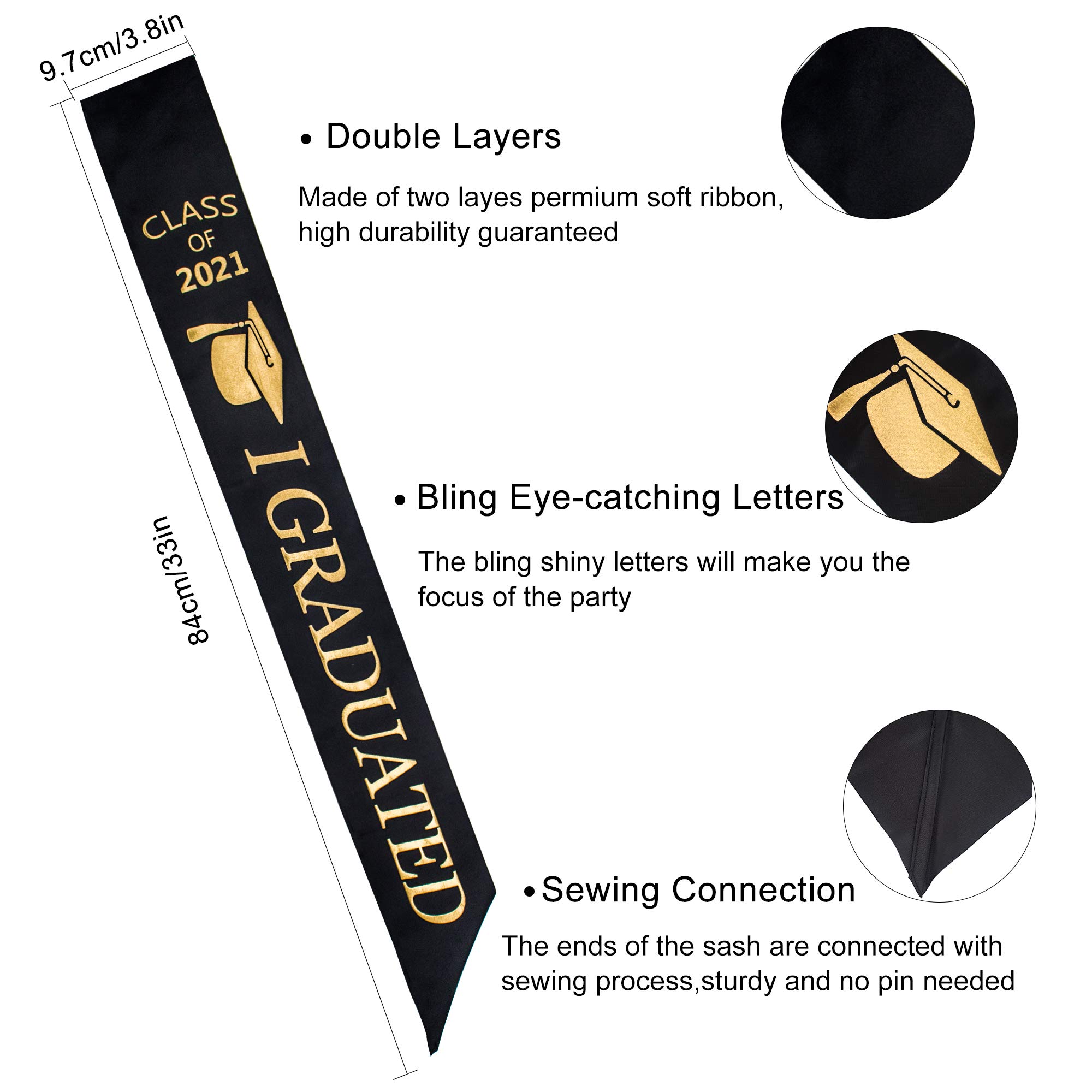 Buy Graduation Sash Class of 2022 Graduation Stole with Gold Glitter