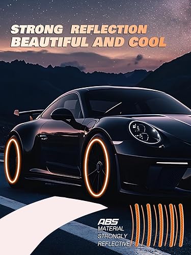 Miniatura 10 de 20 tiras decorativas reflectantes para rueda de automóvil, calcomanías de advertencia de seguridad nocturna, autos, motocicletas, bicicletas, son