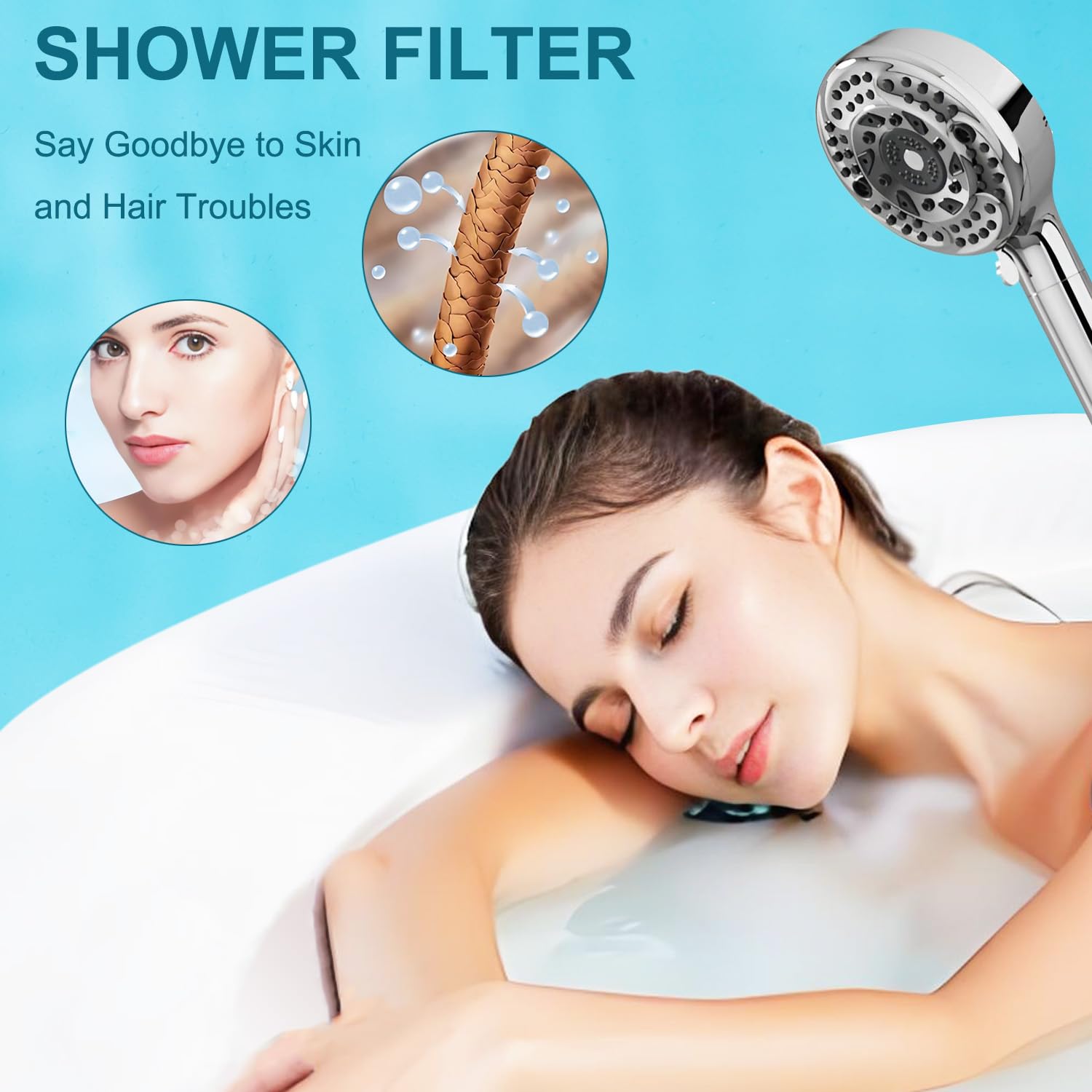 Filtro doccia compatibile con Homlord fisso filtrato soffione doccia filtro di ricambio per acqua dura – Filtri cloro, JDX2001MB – Confezione da 4