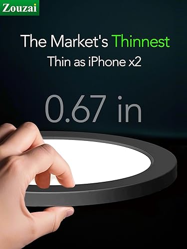 Miniatura 2 de Lámpara LED de techo empotrada, regulable 5CCT seleccionable 2700K3000K4000K5000K6000K, 7 pulgadas, 15 W, accesorio de iluminación redondo ultrafino