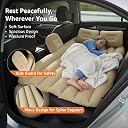 Car Inflatable Bed for Back Seat, Portable SUV Air Mattress with Electric Pump, Thick Flocked Surface, Travel Sleeping Mattress for Camping, Road Trips, Outdoor Adventures (Cream) gallery image
