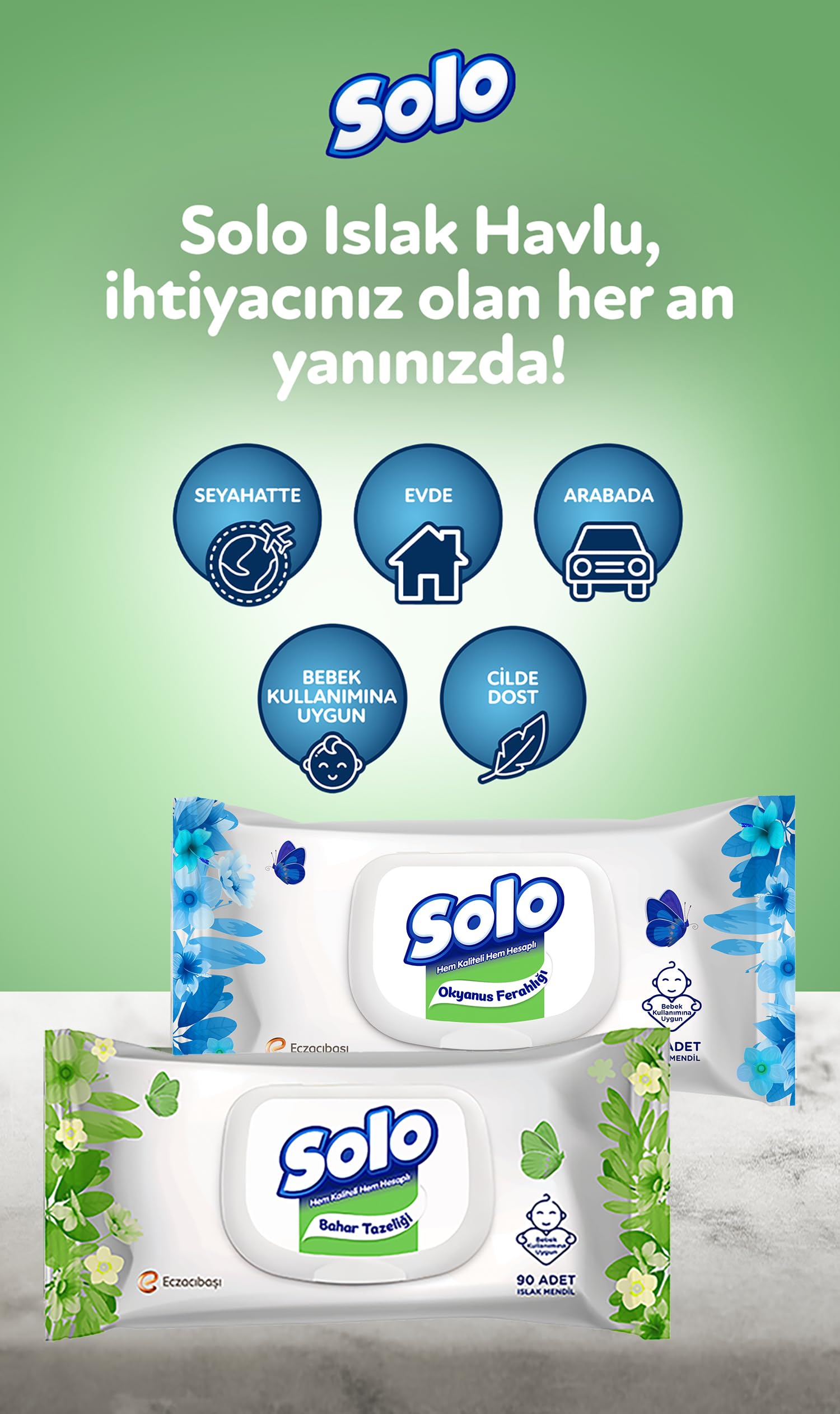 Solo Islak Havlu Kapaklı 90 Yaprak