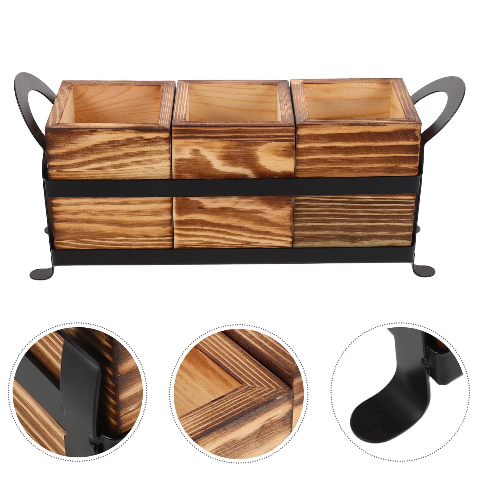 Hemobllo Range-ustensiles Bois Compartimenté Organiseur Couverts et Pinceaux Maquillage Support de Rangement Cuisine et Bureau Bois Massif Élégant et Facile à Nettoyer