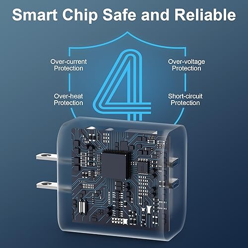 Miniatura 6 de Cargador para iPhone 1515 Pro Max de carga rápida, bloque de carga USB C de doble puerto de 20 W con cable de carga USB C a C de 10 pies de largo