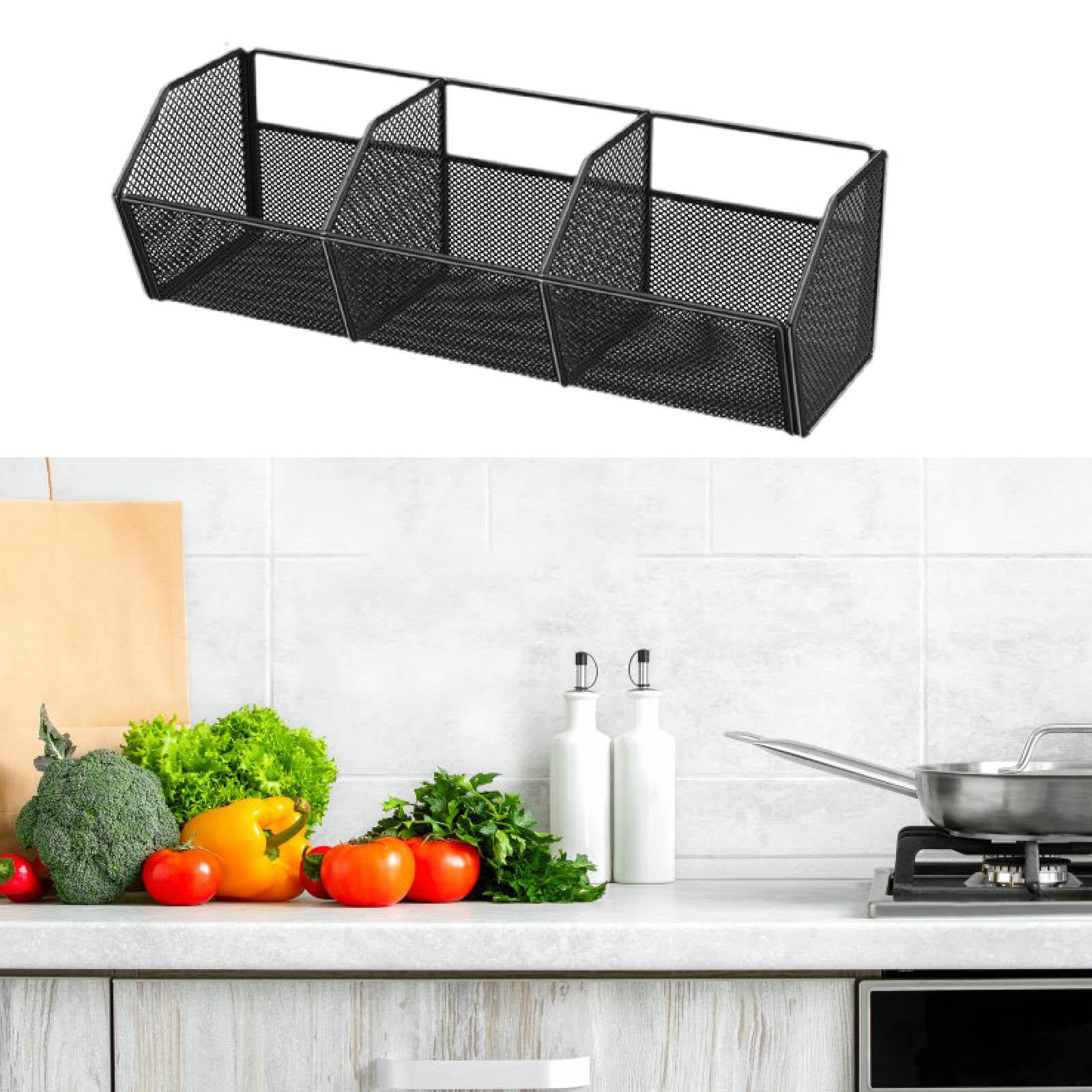 Sharplace Hängekorb Obstkorb, hängende Obstkörbe Küche, Küchenorganizer mit doppeltem Netz, Drahtkorb Obstorganizer Metall Ständer, Hängekorb wandmontierbar für Küche Bad Wohnzimme, Einzelne Schicht