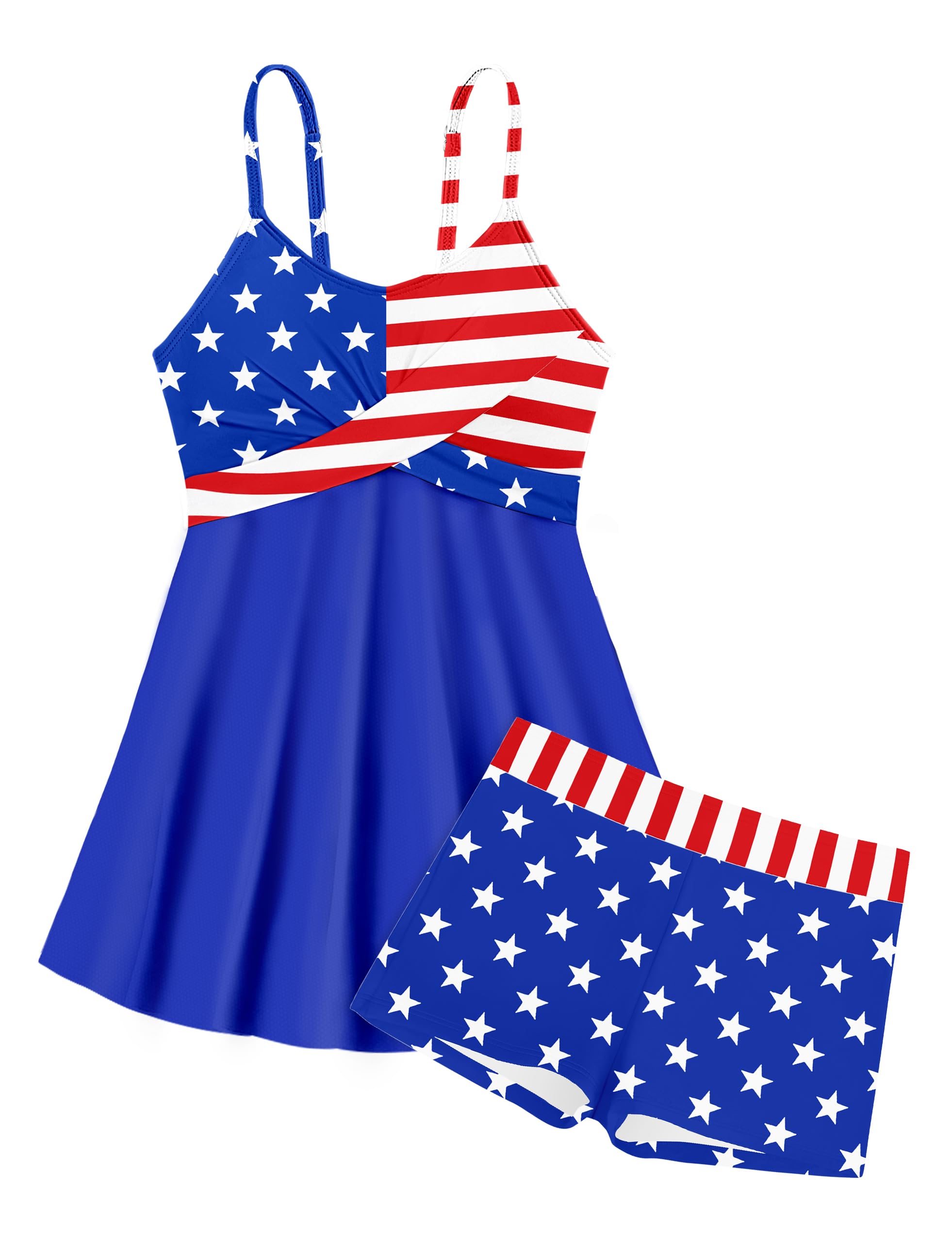 Girls Swimsuits Criss Cross Bathing Suits with Shorts