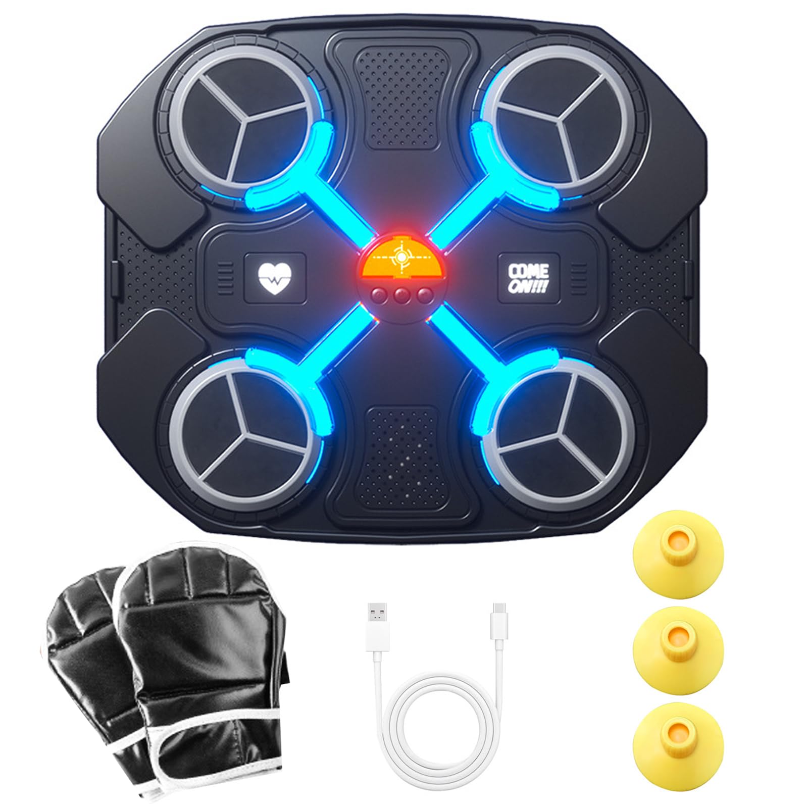 MeYuxg Music Boxing Machine, Box Musicale Pugile con Guantoni da Boxe, Bluetooth Music Boxing da Parete, Macchina da Boxe Elettronica a LED, Boxe Formazione Attrezzature per Bambini