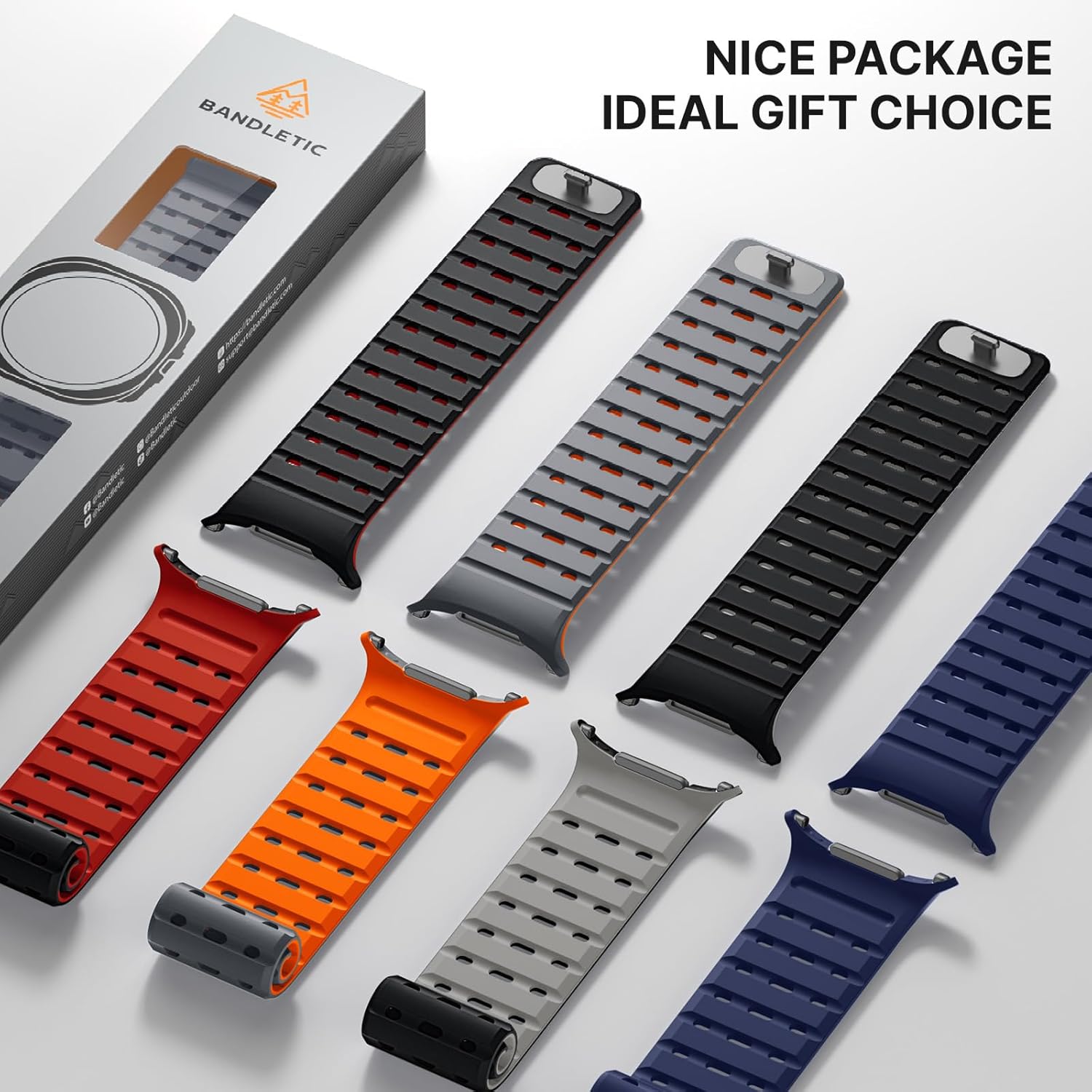 Bandletic Magnetic Sport Band Compatible with Samsung Galaxy Watch Ultra Bands (2025/2024) 47mm, Rugged Thin Soft Silicone Waterproof Strap Replacement Wristbands for Men Women, Black - Image 7