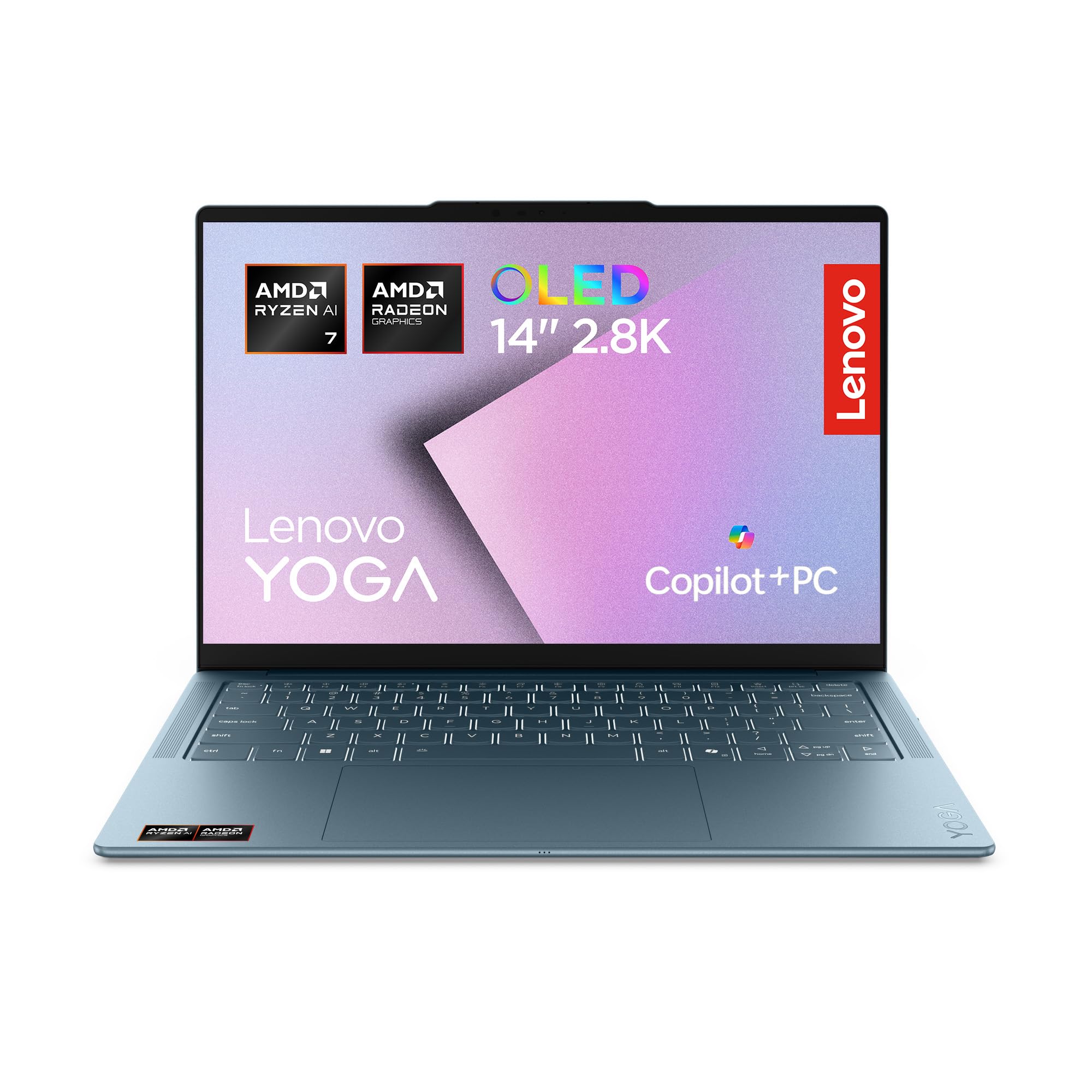 Lenovo Yoga Slim 7 Laptop | 14" 2.8K WUXGA OLED Display | AMD Ryzen AI 7 445 | 16GB RAM | 1TB SSD | AMD Radeon Grafik | Windows 11 | QWERTZ | Tidal Teal | 3 Monate Premium Care