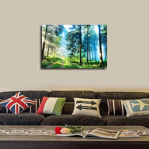 Miniatura 4 de Póster de paisaje de naturaleza de bosque verde, pintura decorativa, pósteres de pared e impresión artística moderna para decoración de dormitorio