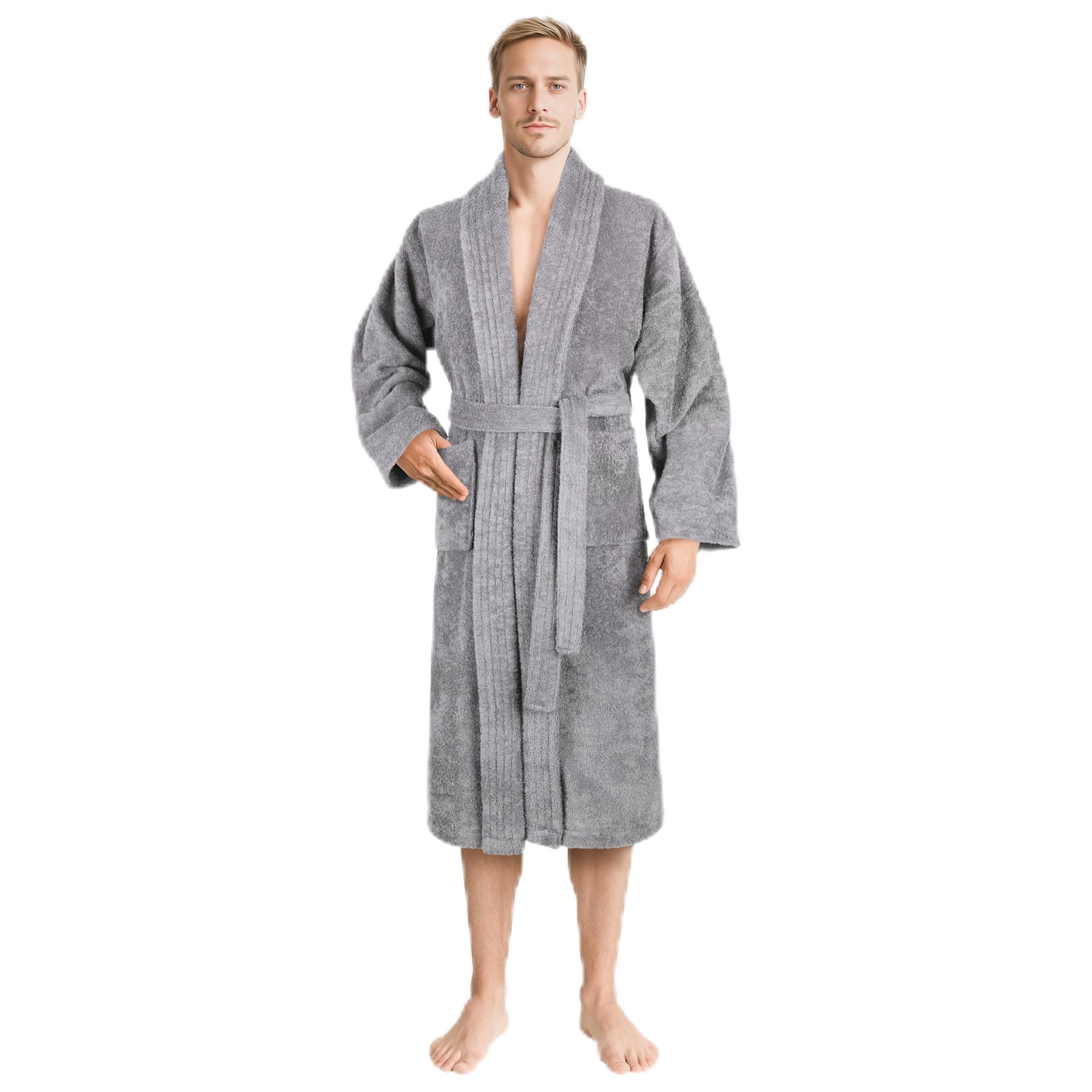 Hammetex Peignoir Homme 100% Coton – Peignoir Éponge Doux 380 g/m² avec Poches pour la Maison