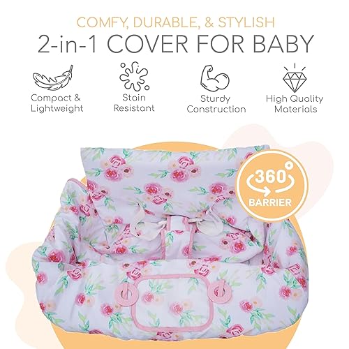 Miniatura 2 de Binxy Baby Funda para silla alta 2 en 1 y funda para carrito de compras para bebé, funda cómoda para carrito de comestibles, funda de carrito de