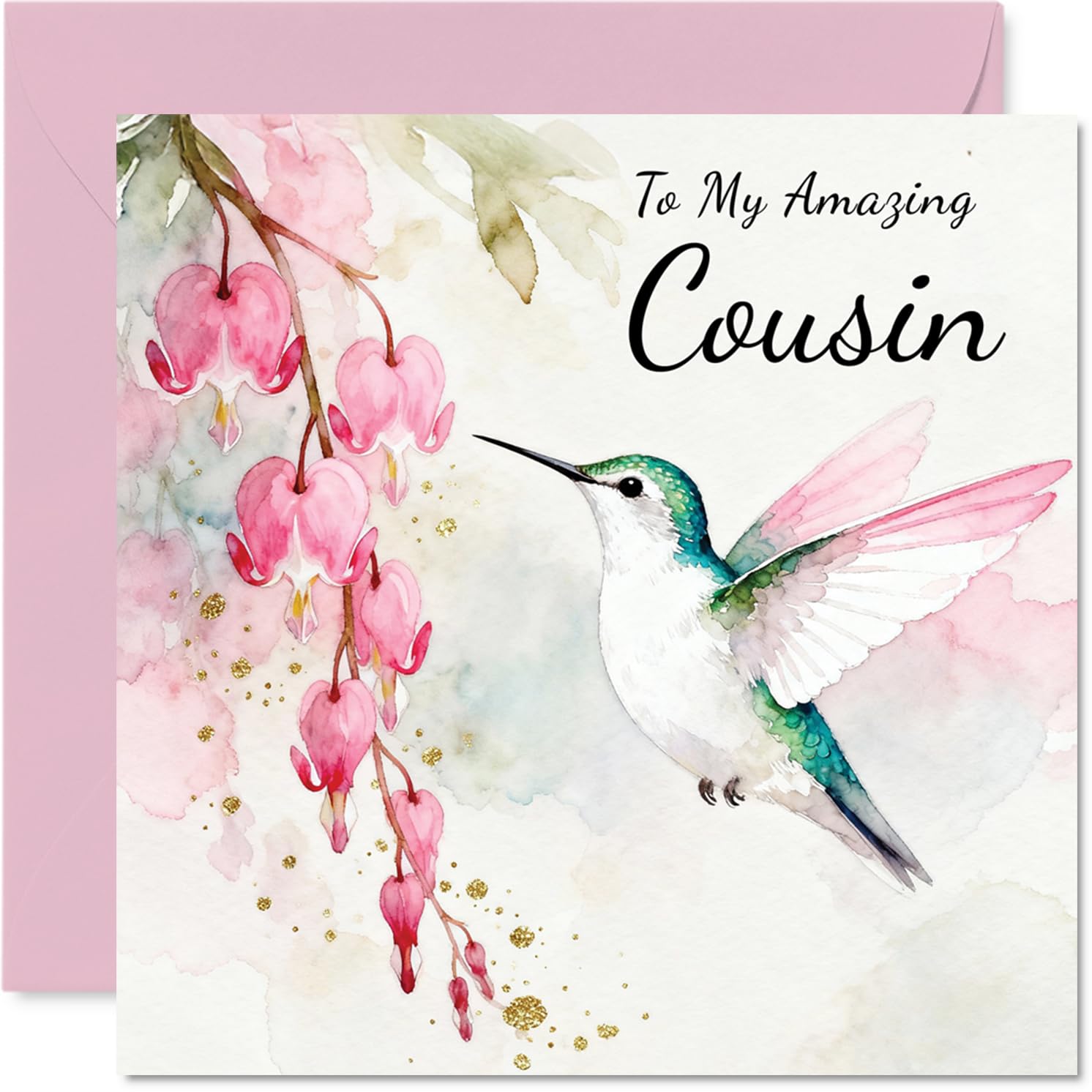Cousin Birthday Card, Hummingbird Wishes