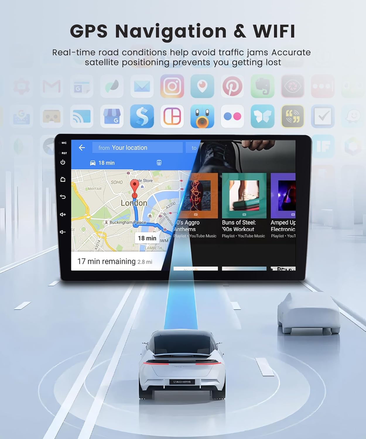 Rimoody 4G+64G Android Car Radio for Chevrolet Chevy Malibu 2009-2014, Car Stereo Wireless Carplay Andorid auto GPS Navigation WiFi Mirror Link 9'' HD Touchscreen Bluetooth EQ-32 Backup Camera