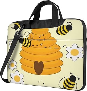 [Rtjbsdt] ノートパソコン保護ケース、軽量で持ち運びに便利、内ポケット、持ち運びハンドル、ショルダーストラップ付き、ユニセックス。(バンブルビー吸収ステップ)