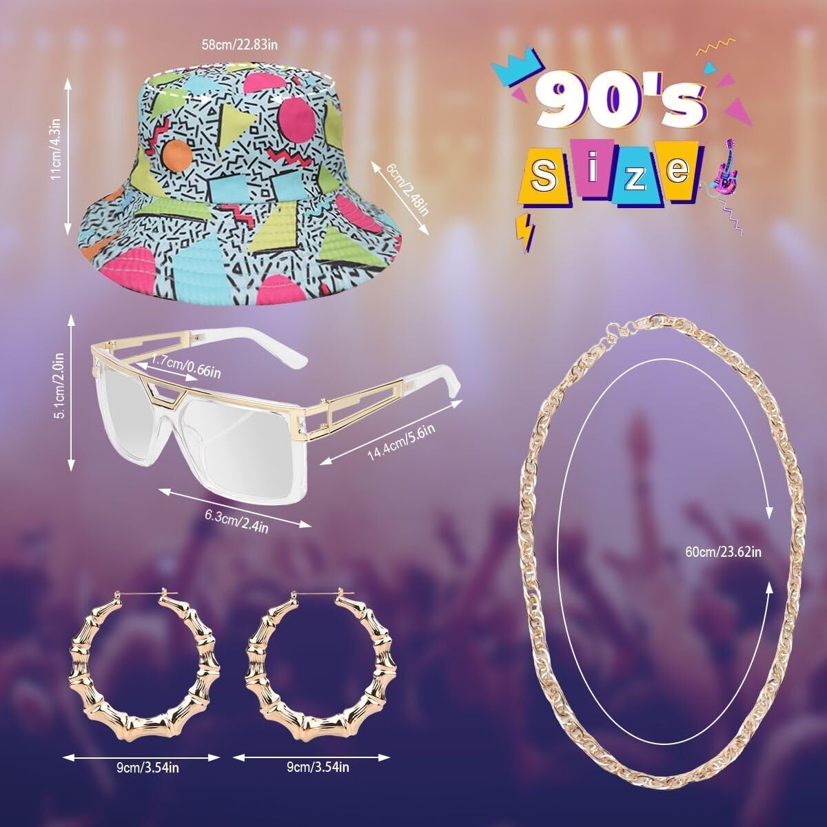 Traje de los años 80 y 90 para mujer, disfraz de hip hop, blusa hawaiana de manga corta, 6 piezas