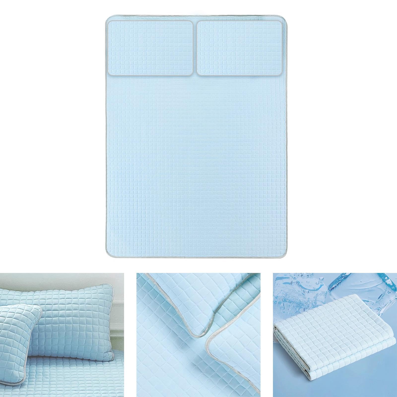 Almohadilla de colchón de enfriamiento Estera de enfriamiento de látex for personas que duermen calientes, Cómoda y lavable Estera fría Almohadilla de enfriamiento for el cuerpo Cubrecolchón, Azul 2.0