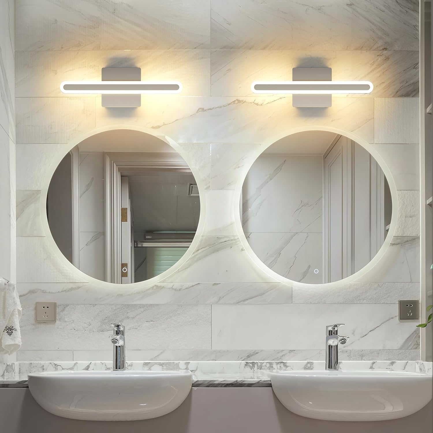 Joosenhouse 15.7 Inch Brushed Nickel Vanity Light for Bathroom – 5CCT Dimmable LED Light Bar, 16W Hardwired Mirror Light, Adjustable Brightness, Modern Bathroom Lighting