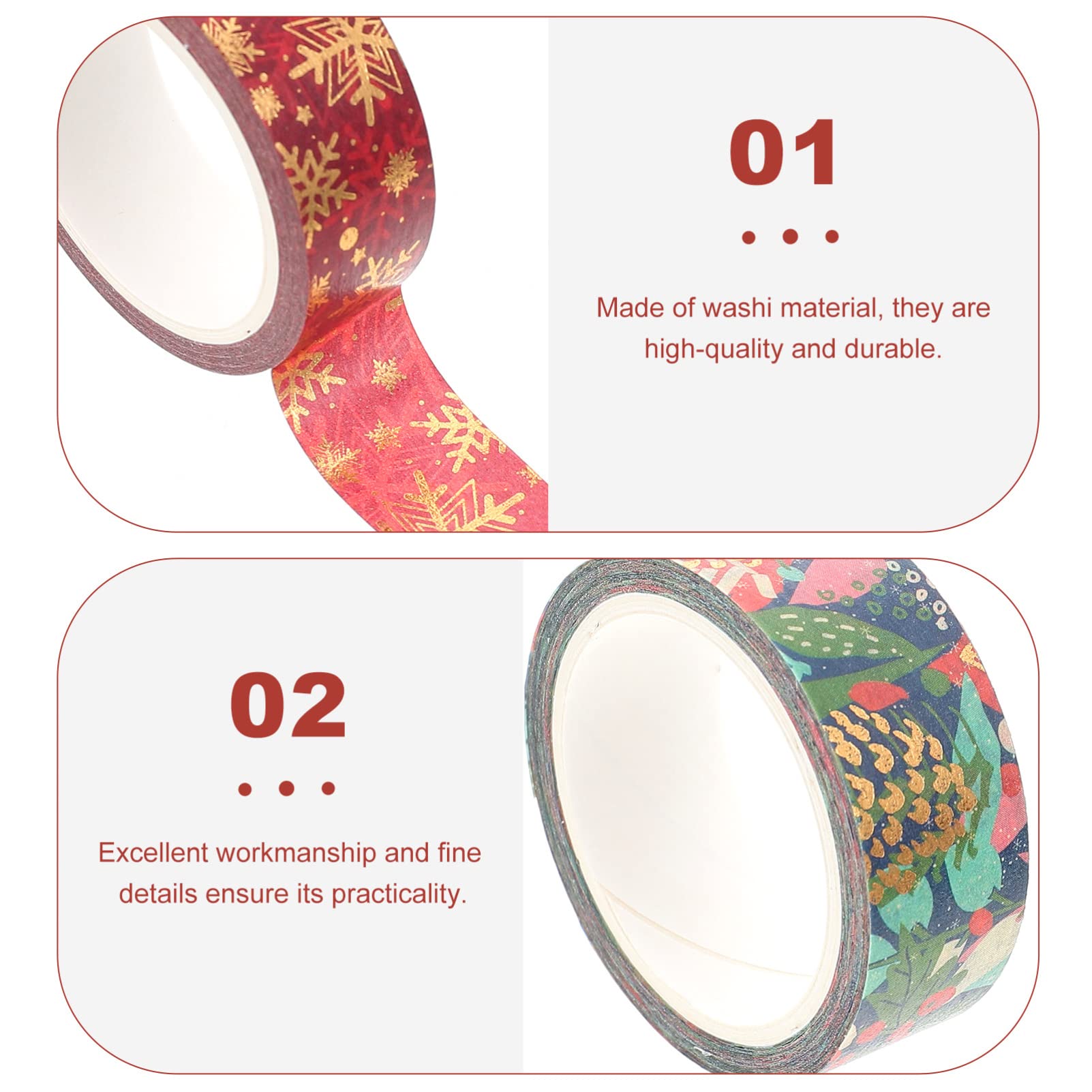 NUOBESTY 3 Juegos Cinta Washi Navideña Pegatinas Navideñas Christmas Stickers Cinta Navideña Bronceadora Cinta Adhesiva Para Scrapbooking Cintas De Diario Cintas Adhesivas 21 Rollos*3