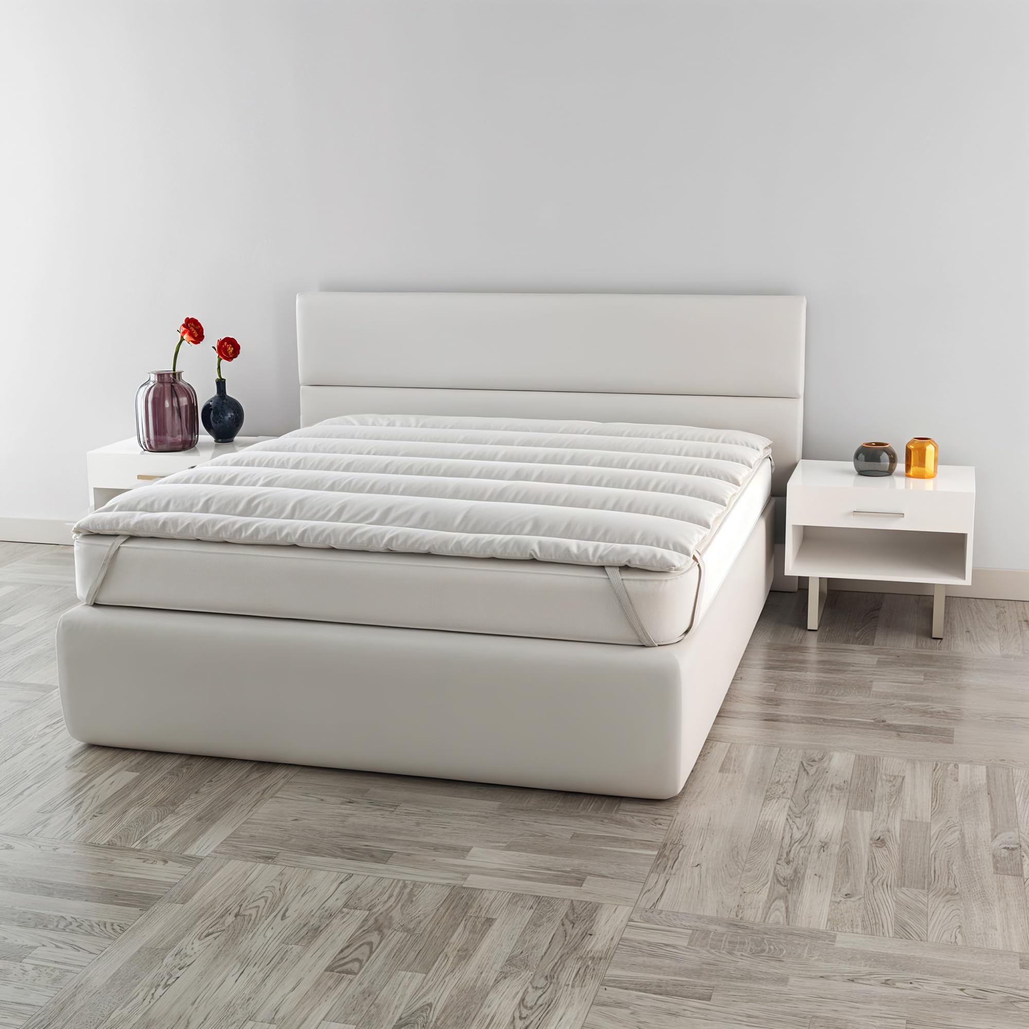 Topper matrimonial 160x195 cm Elegant Made in Italy Acolchado con elásticos para máximo Confort