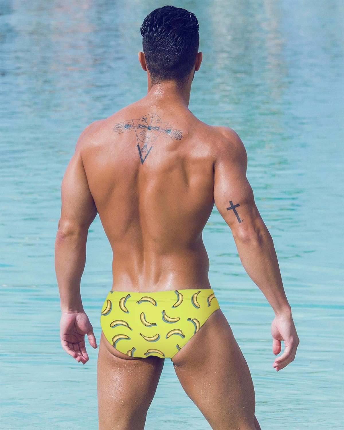 MIZOK Men's Hot Body Quick Dry Swimsuit Briefs Sexy Prints Swimwear Bikini - Image 5