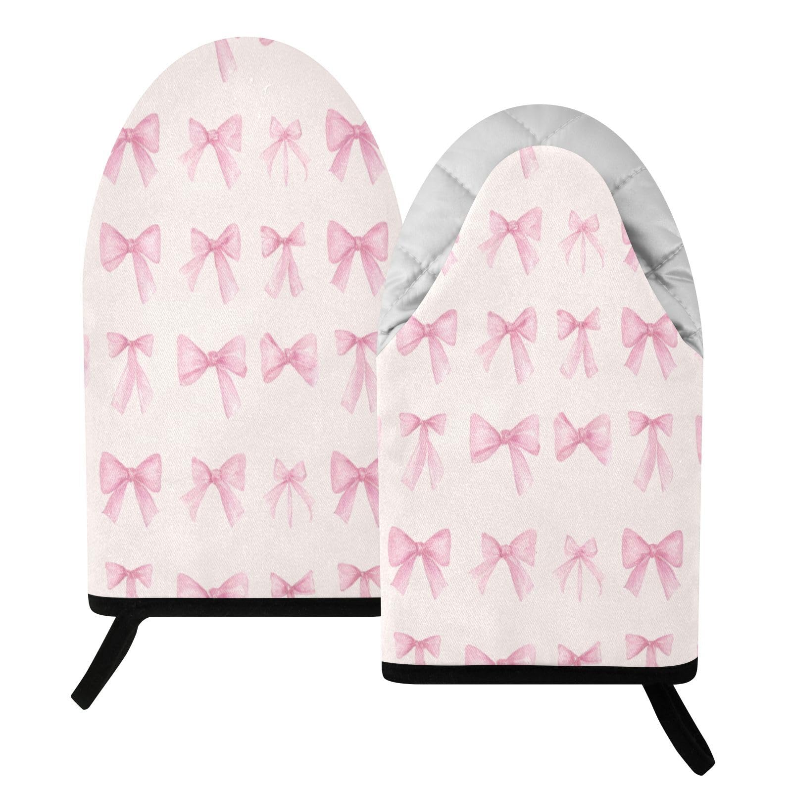 BURSTDDY Bows Oven Mitt,Heat Resistant Kitchen Mitts for Cooking