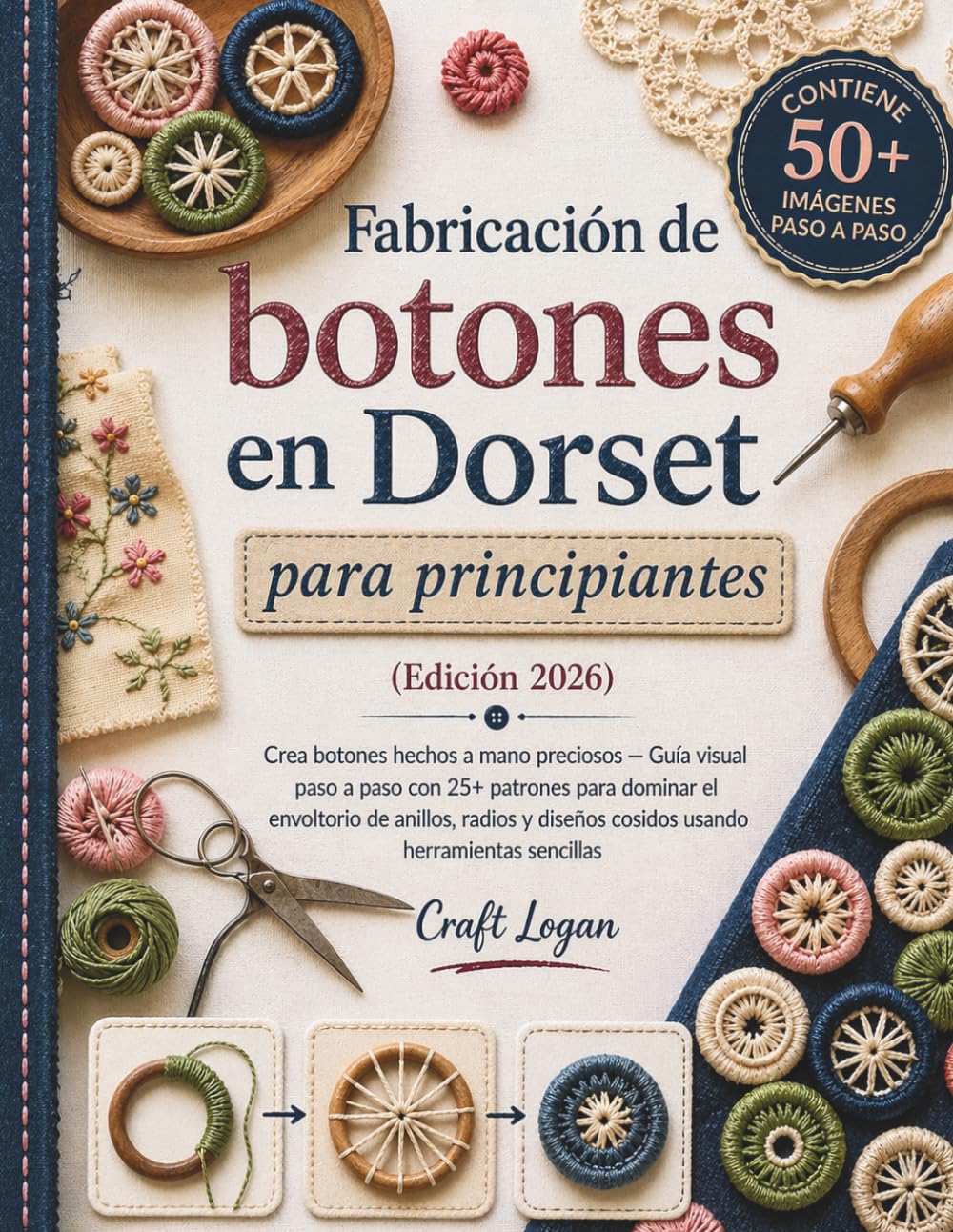 Fabricación de botones en Dorset para principiantes (Edición 2026): Crea botones hechos a mano preciosos — Guía visual paso a paso con 25+ patrones ... diseños cosidos usando herramientas sencillas